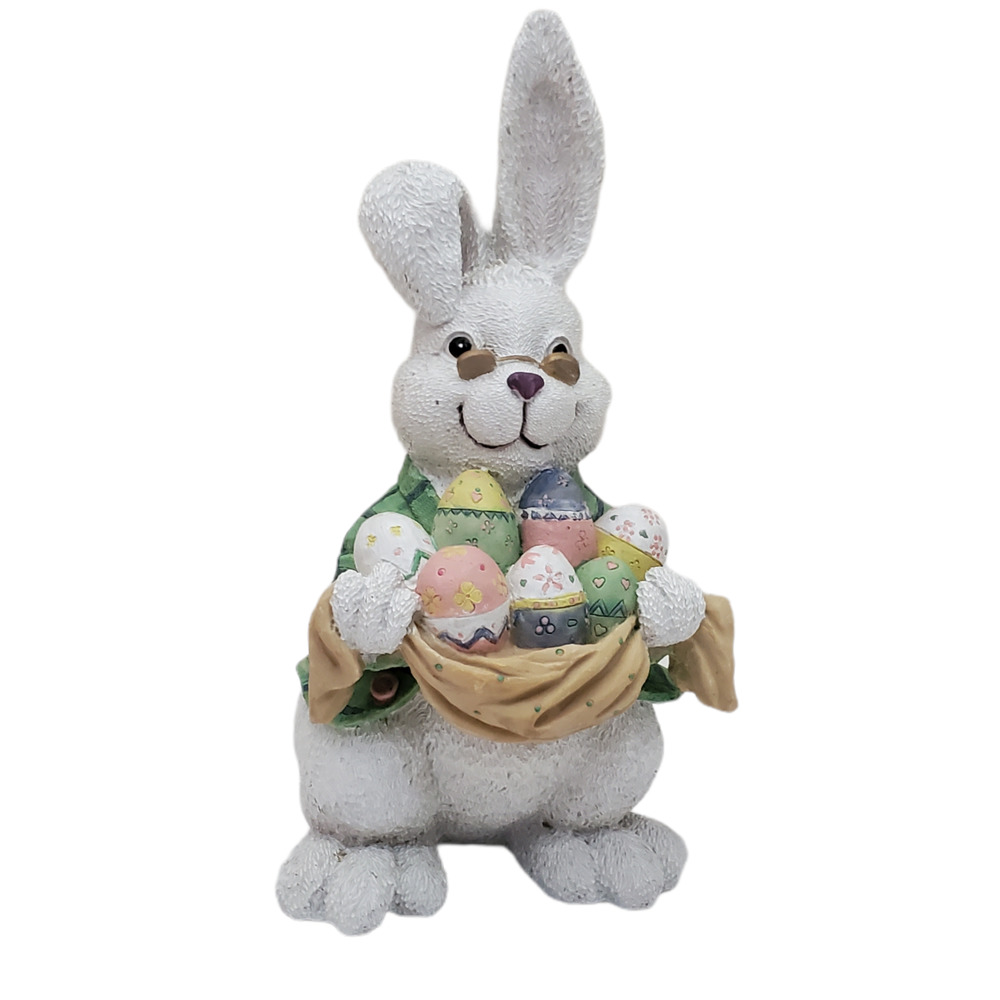 Easter Bunny White Hand-painted Decoration